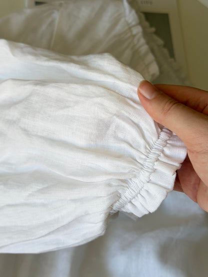 Minimalist one-shoulder linen dress