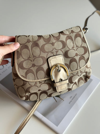 Lovely Coach crossbody bag in signature jacquard canvas