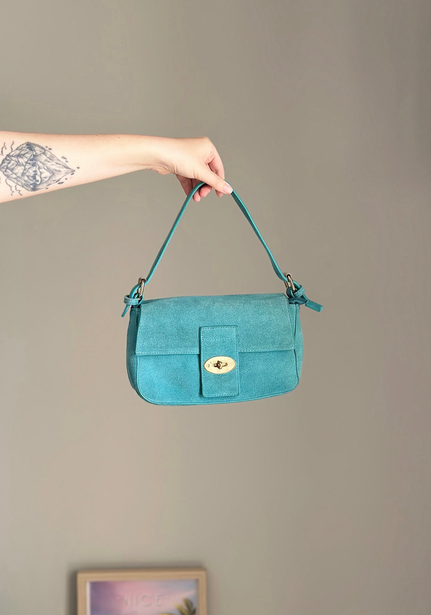 Lovely vintage suede shoulder bag