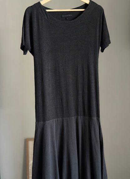 Amazing black linen/cotton casual dress