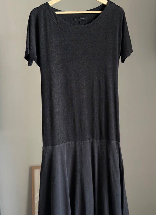 Amazing black linen/cotton casual dress