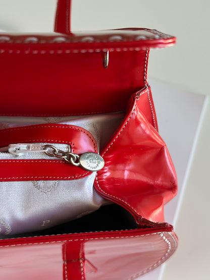 Vintage red patent leather handbag Pollini