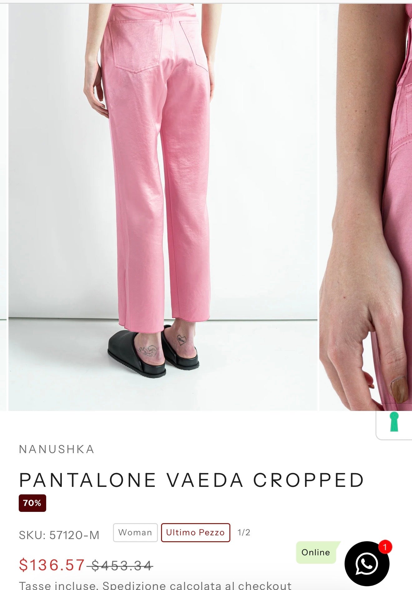 Pink satin trousers Nanushka