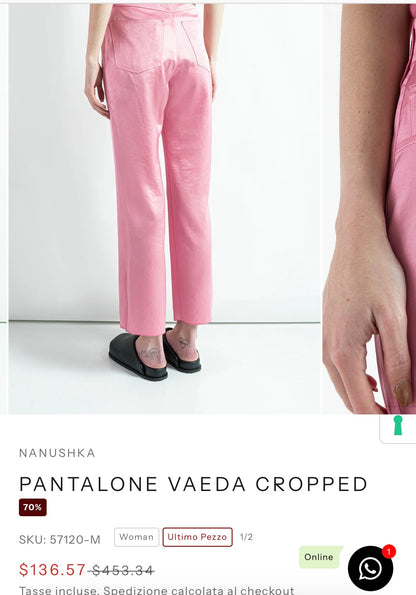Pink satin trousers Nanushka