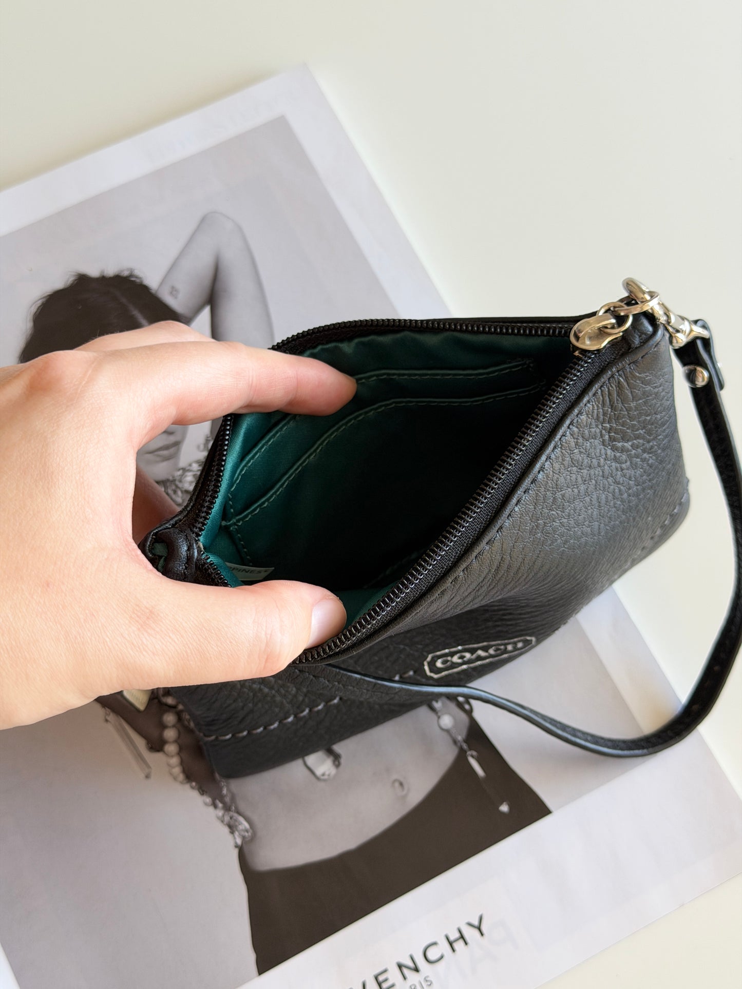 Vintage Coach leather wristlet