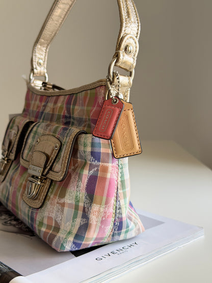 Vintage Coach plaid shoulder bag