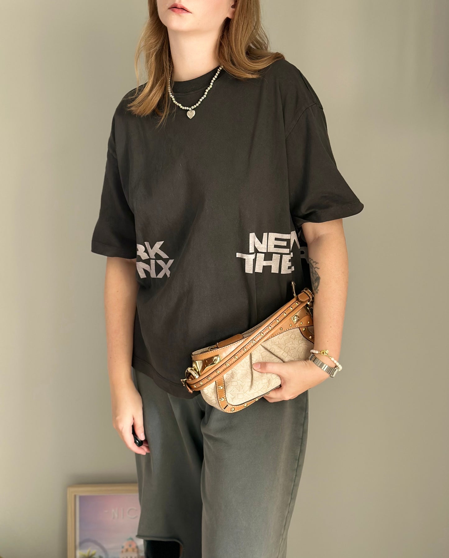 Vintage chic DKNY small bag with edgy details
