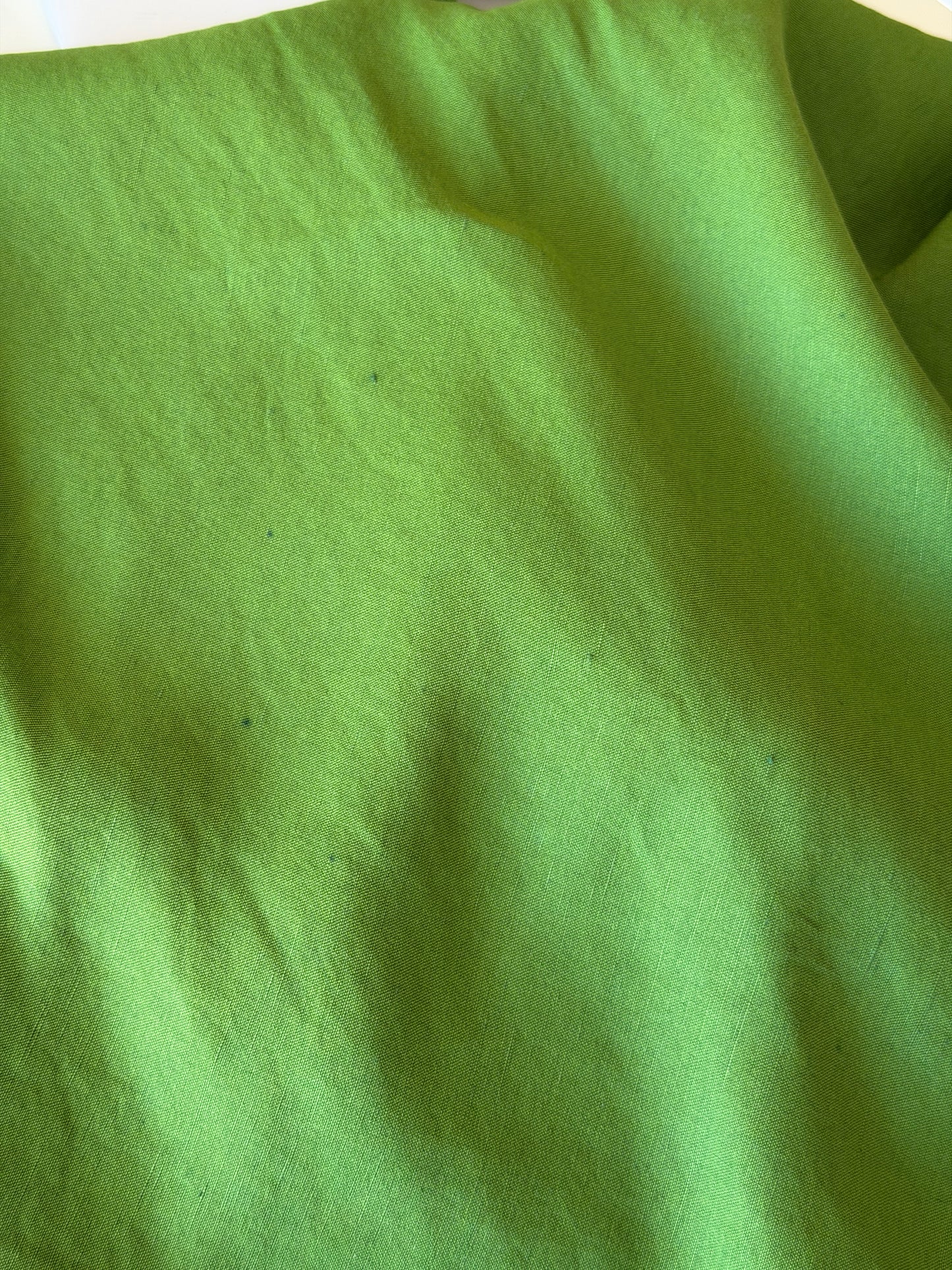 Vibrant green halter-neck linen dress
