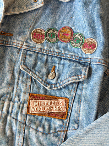 Vintage denim jacket in a light blue wash