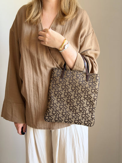 Vintage DKNY brown tote bag