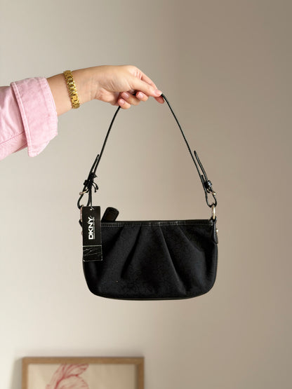 Authentic vintage DKNY black baguette bag