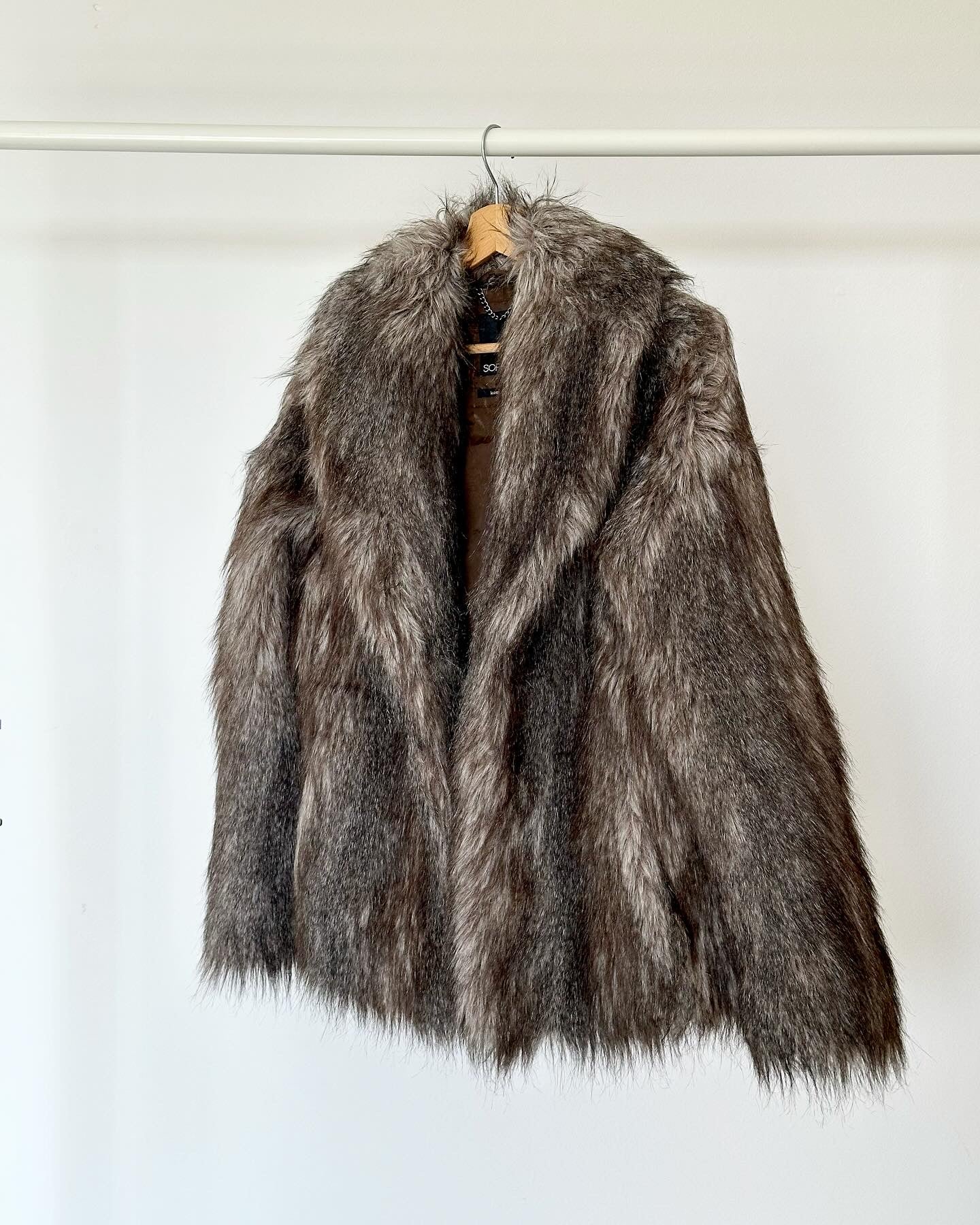 Trendy vintage faux fur jacket