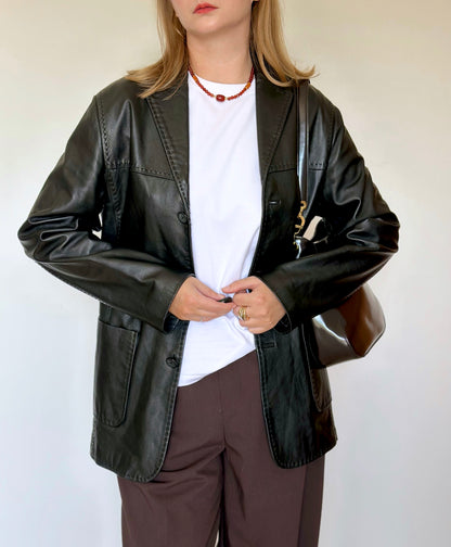 Stunning vintage minimalistic leather jacket