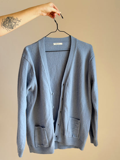 Wool blue cardigan from Woolovers