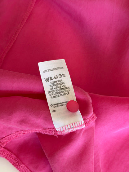 Pink mandarin collar viscose blouse