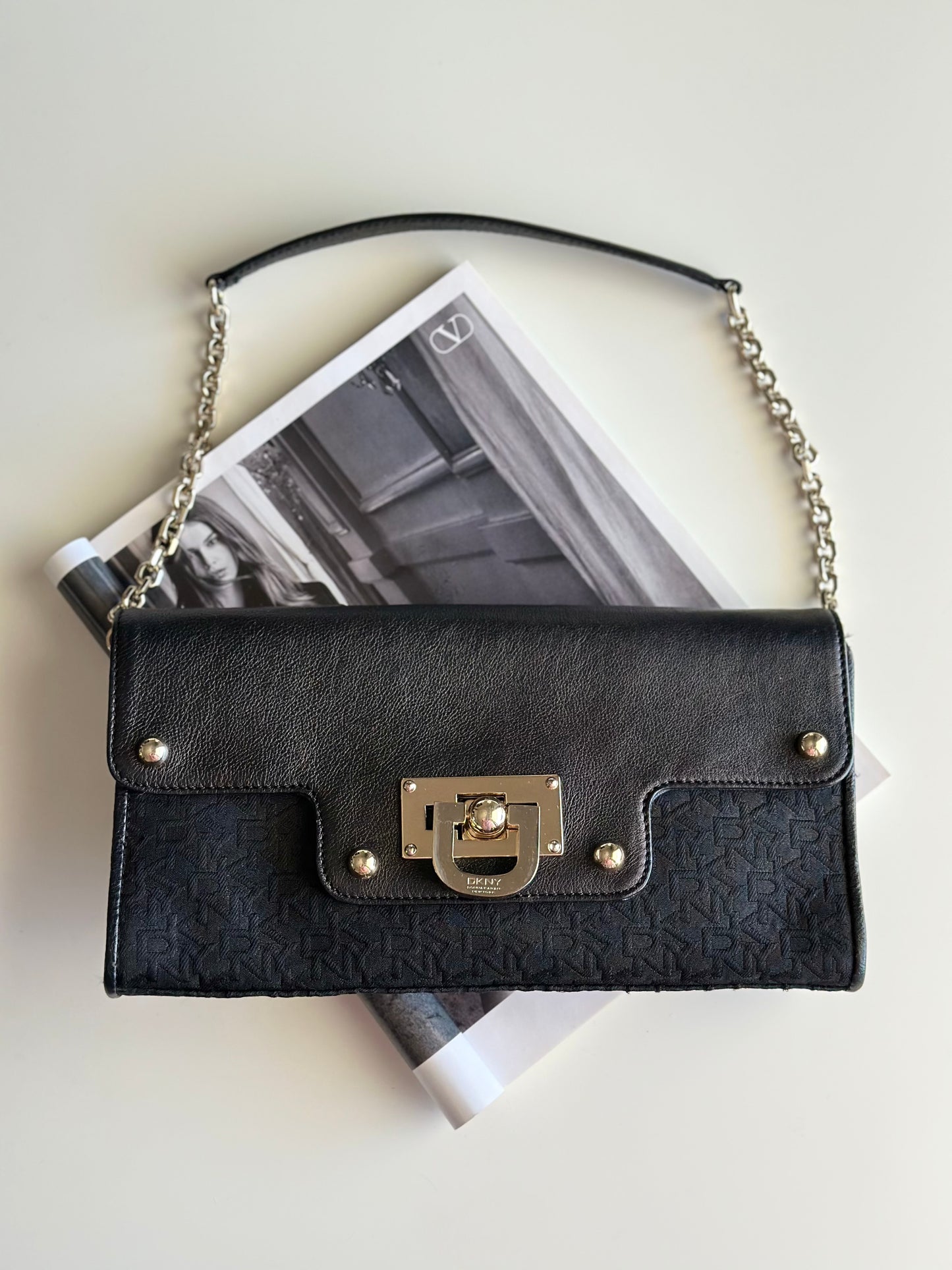 Sophisticated vintage DKNY clutch/shoulder bag