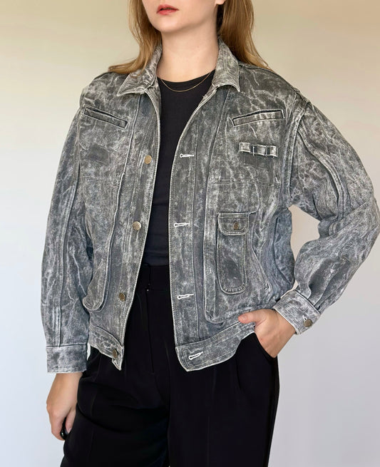 Stunning vintage grey denim jacket