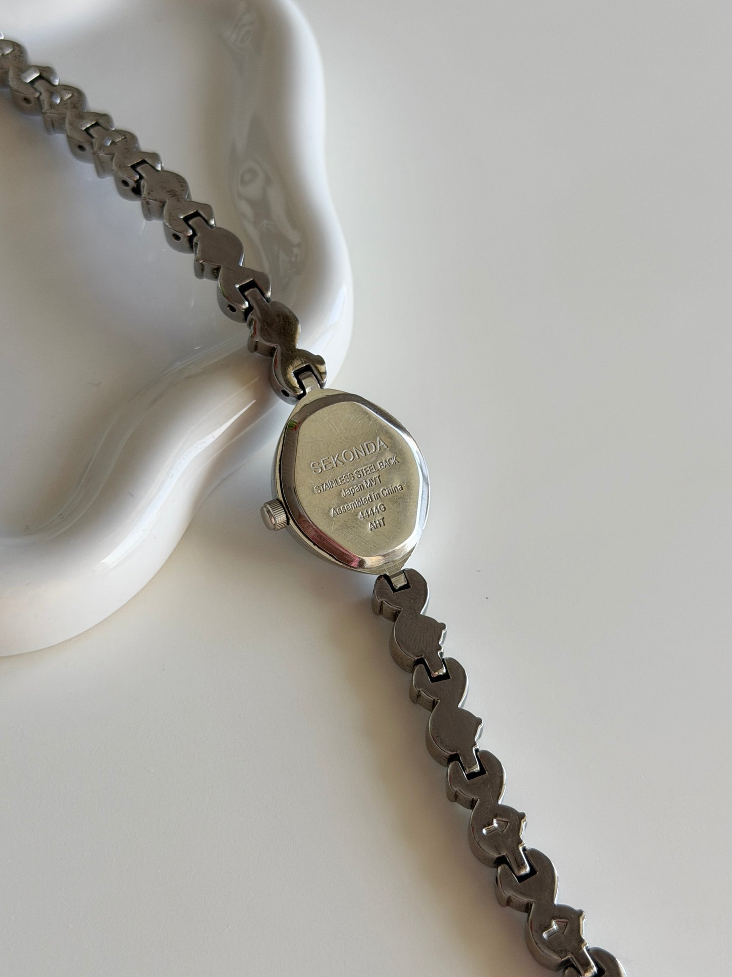 Incredible vintage Sekonda silver watch with rhinestones