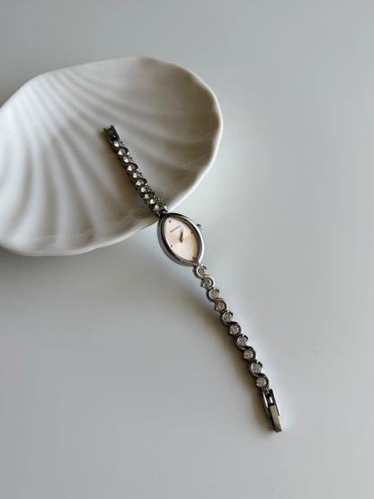 Vintage silver-tone watch Sekonda with crystals