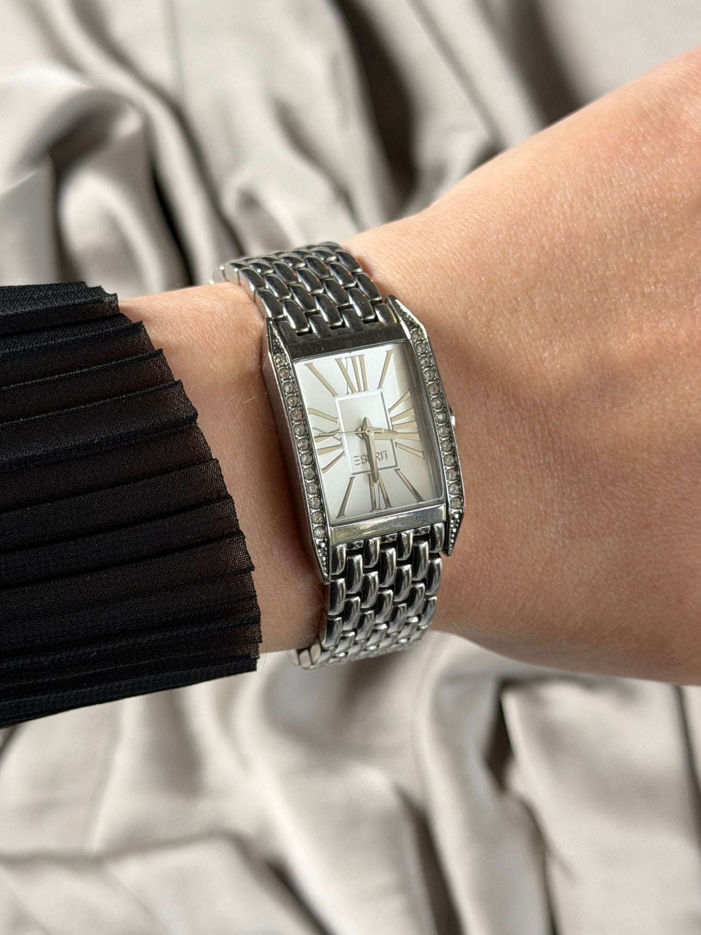 Amazing silver-tone tank watch Esprit