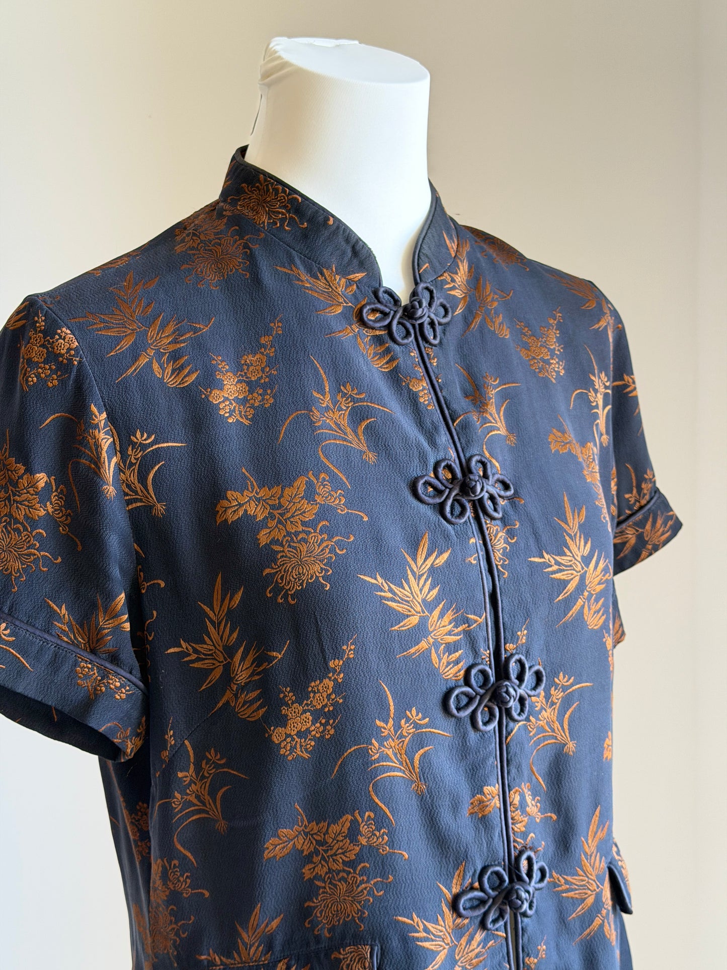 Silk blend oriental style blouse