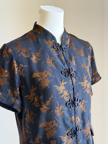 Silk blend oriental style blouse