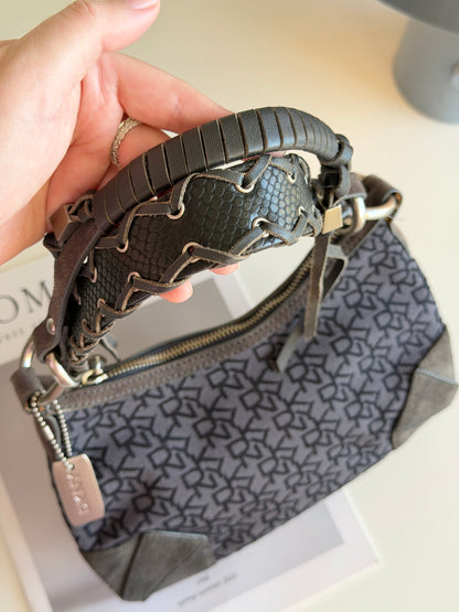 Chic vintage DKNY shoulder bag in rare dark grey colour