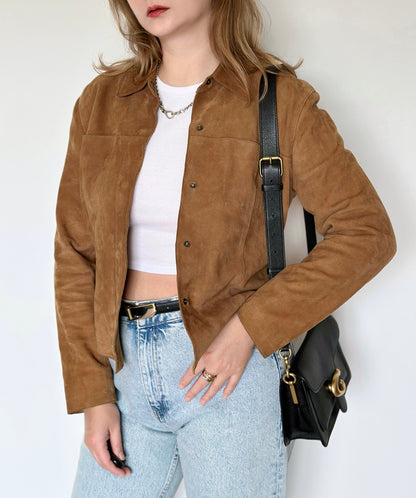 Trendy vintage 100% suede jacket