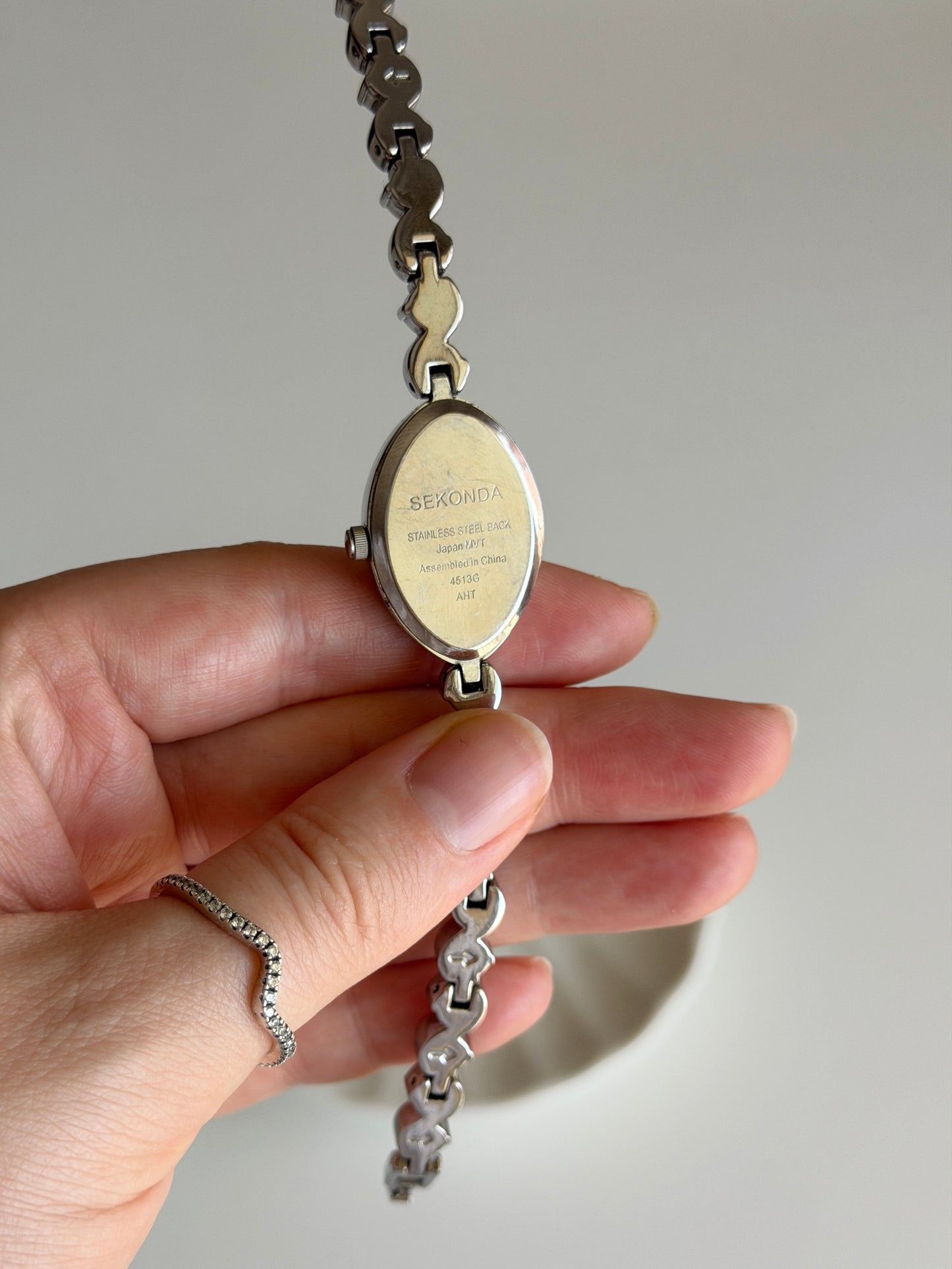 Vintage silver-tone watch Sekonda with crystals