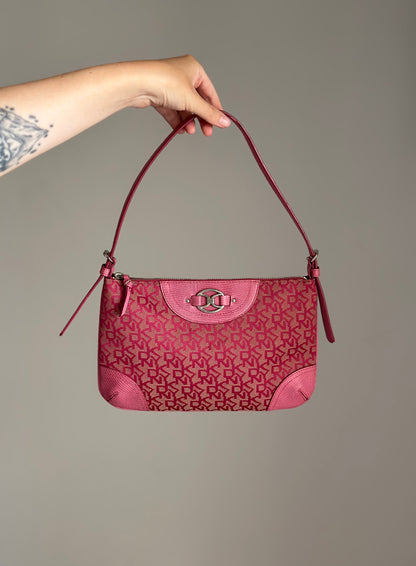 Vintage pink DKNY baguette bag