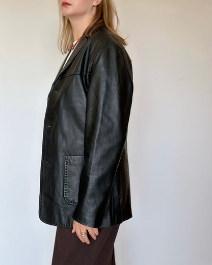 Stunning vintage minimalistic leather jacket