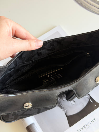 Vintage DKNY black monogram shoulder bag