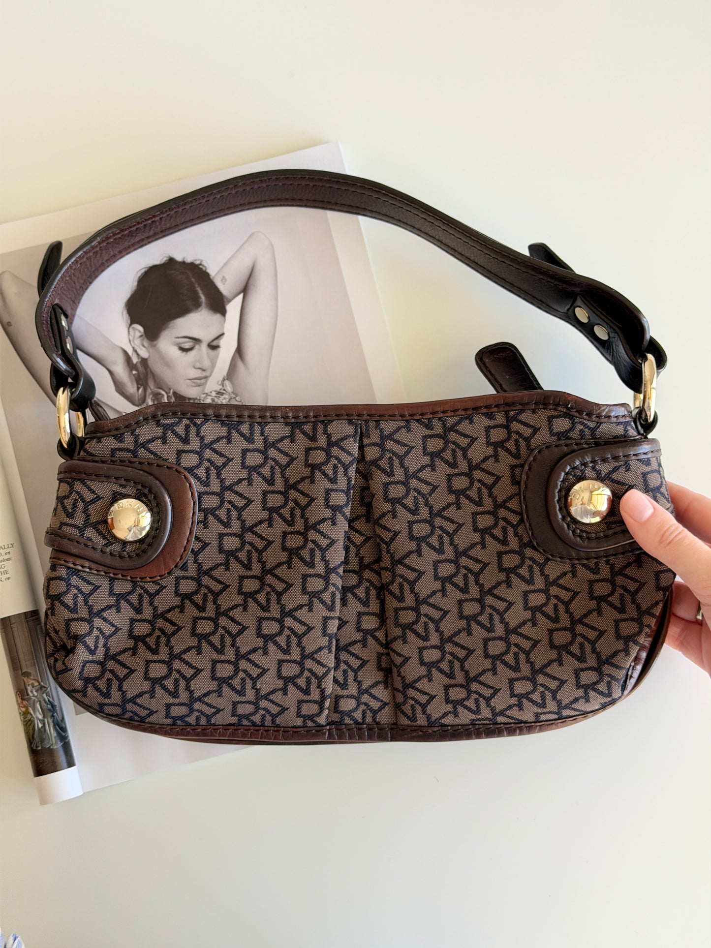 Vintage DKNY bag in signature brown monogram