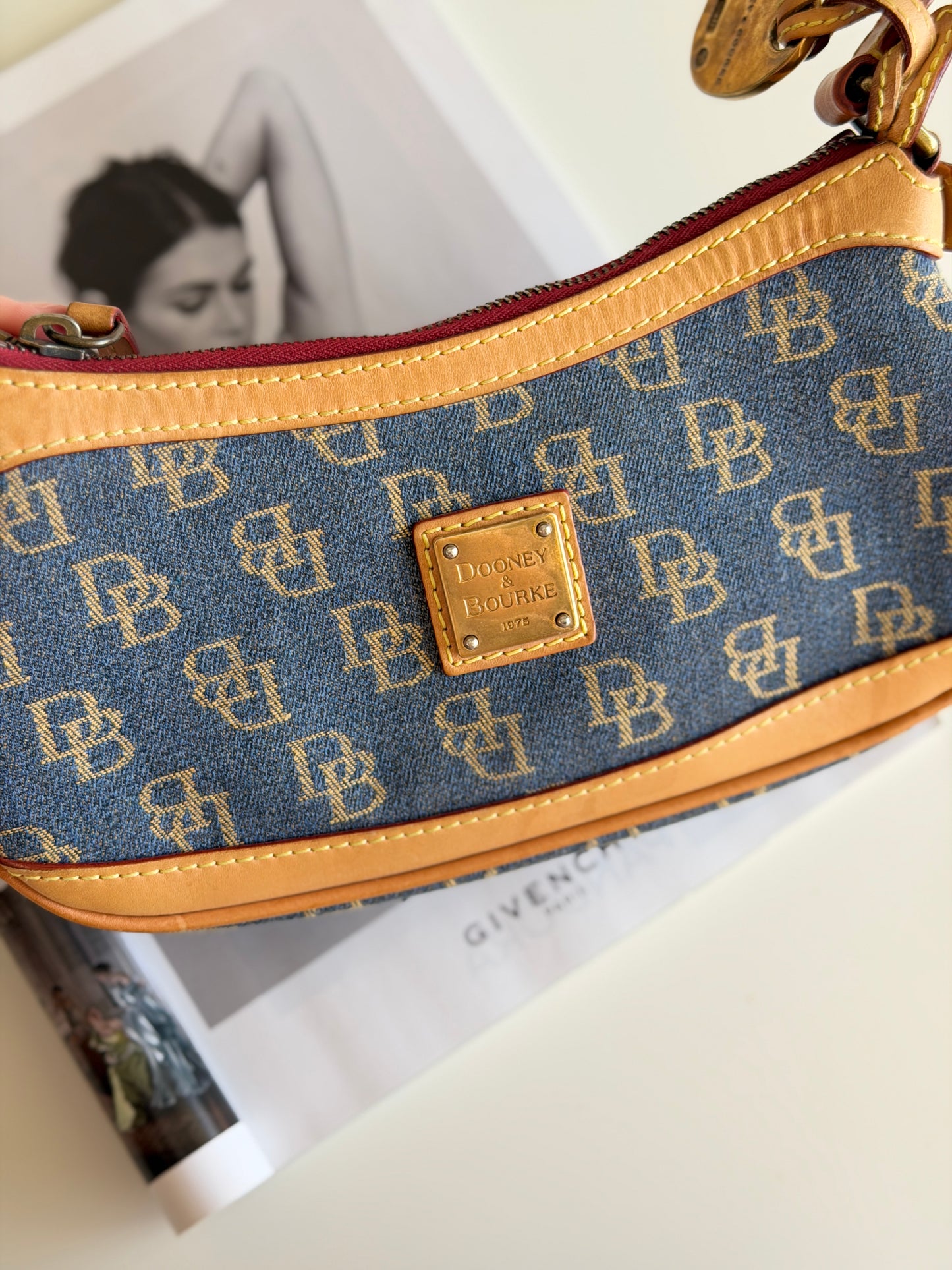 Vintage Dooney & Bourke monogram baguette