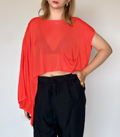 Vintage asymmetrical top-cape