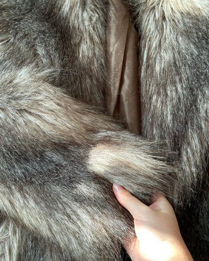 Trendy vintage faux fur jacket