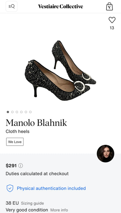 Authentic Manolo Blahnik tweed heels