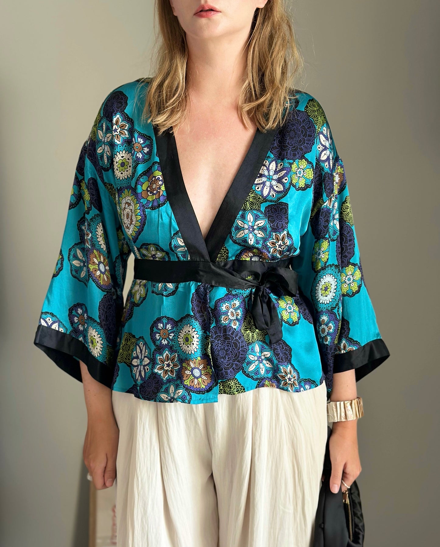 Vintage silk kimono blouse by Spenser Jeremy