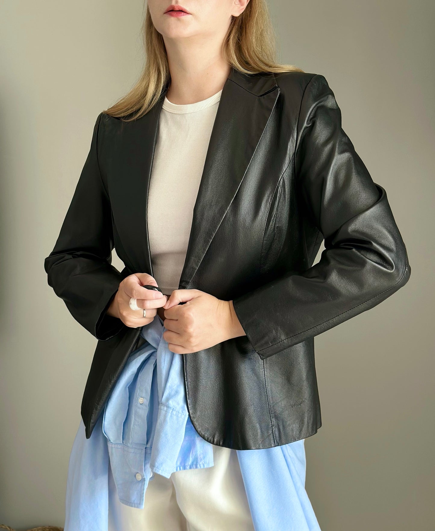 Vintage black leather jacket