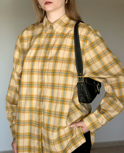 Plaid yellow oversized shirt