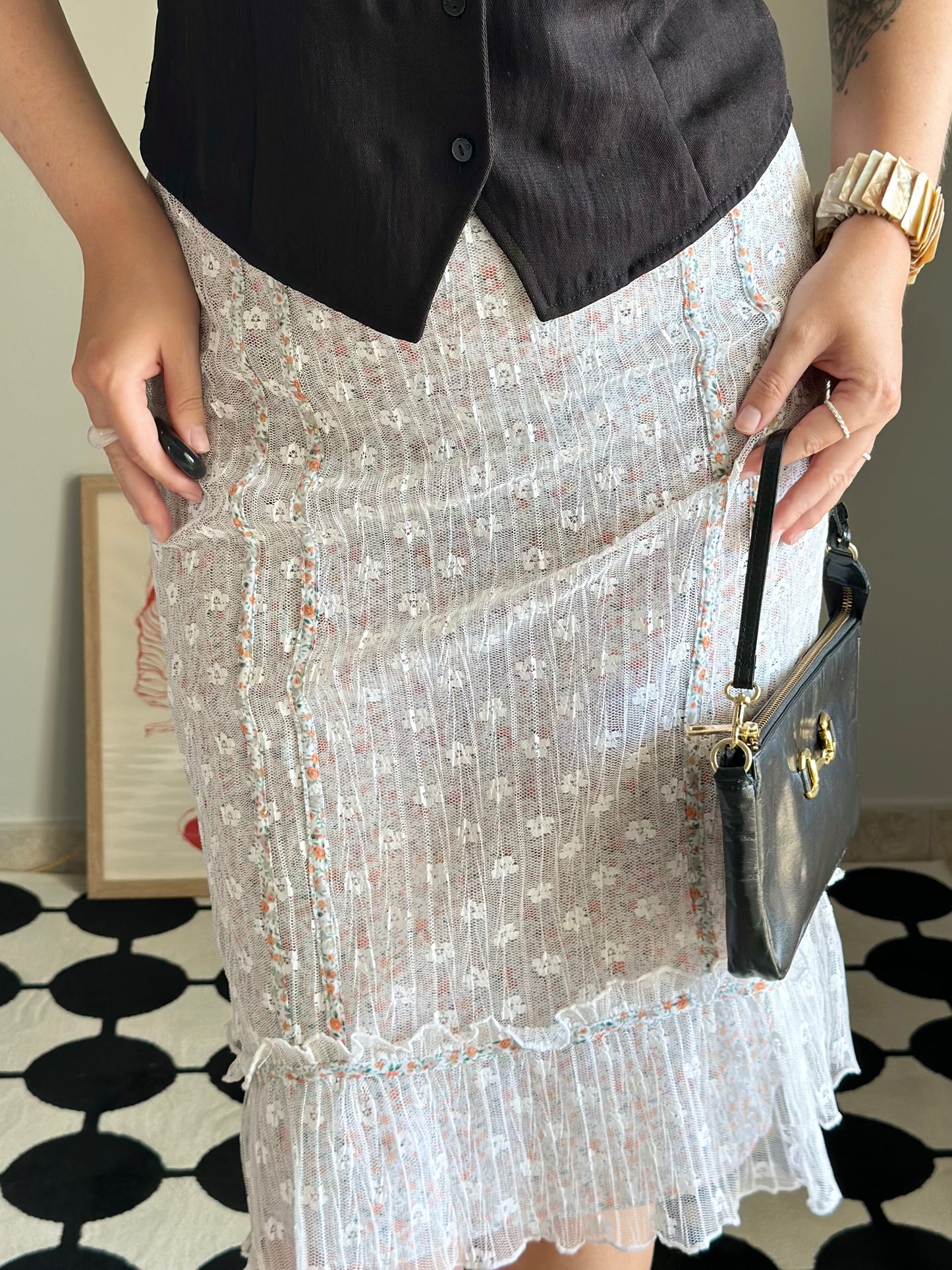 Y2K midi romantic skirt by Karen Millen