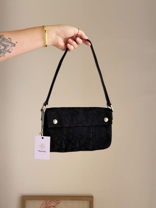 Vintage DKNY black monogram bag
