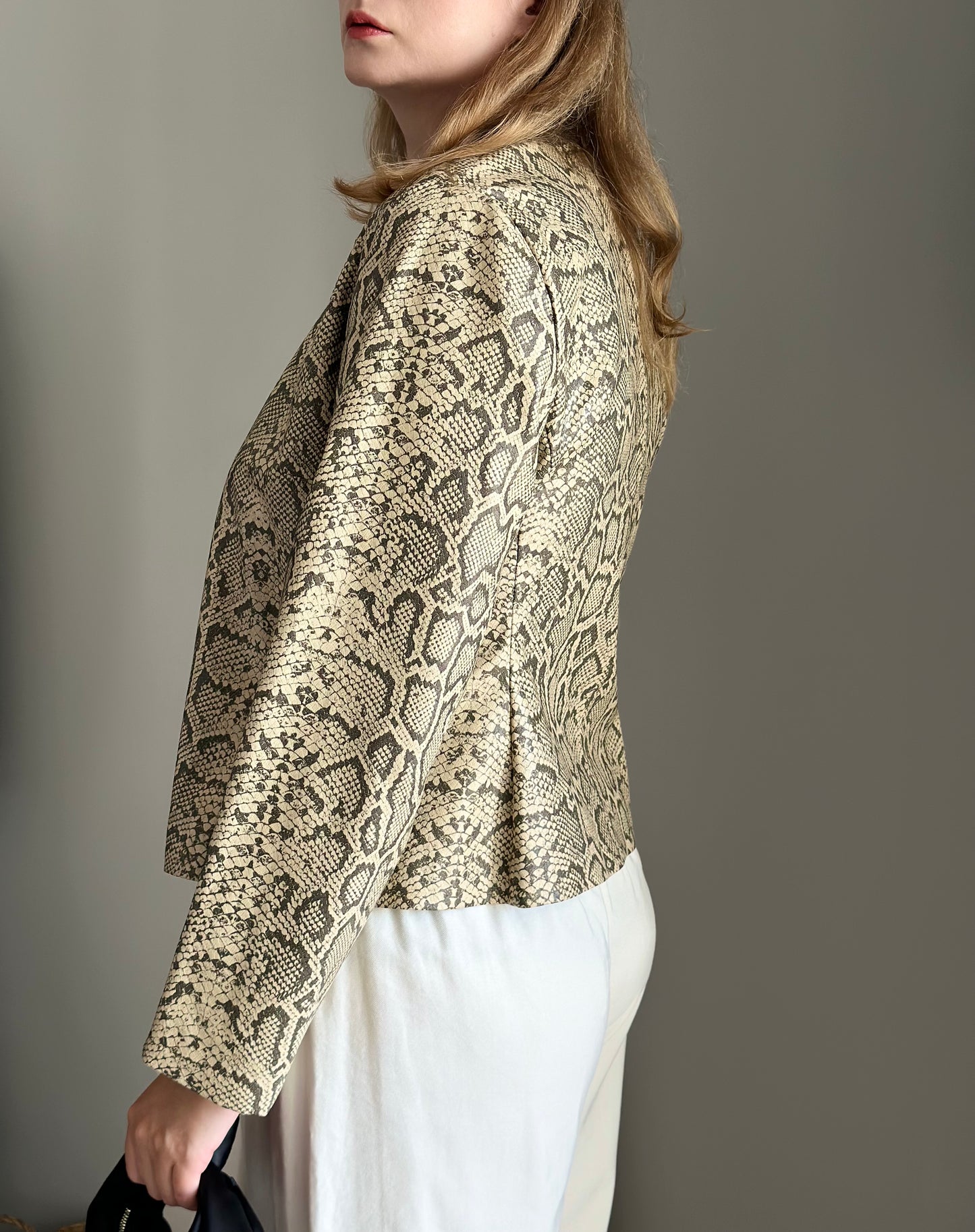 Amazing vintage snake-print faux leather jacket