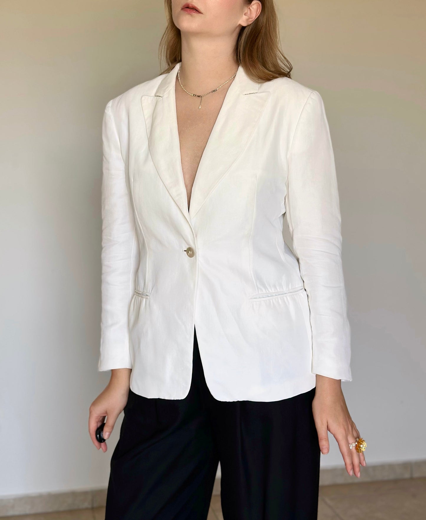 Vintage linen blend blazer Max Mara