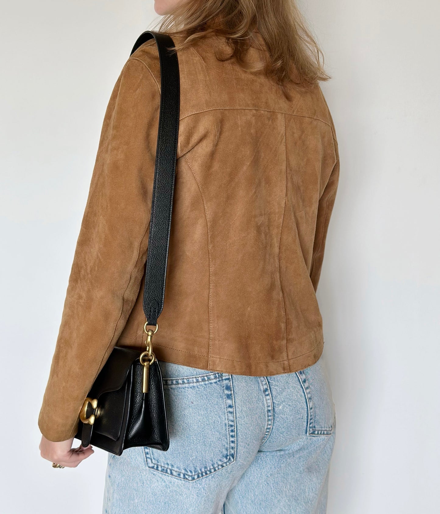 Trendy vintage 100% suede jacket