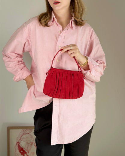 Vibrant red bag crafted from soft suede by Hobbs