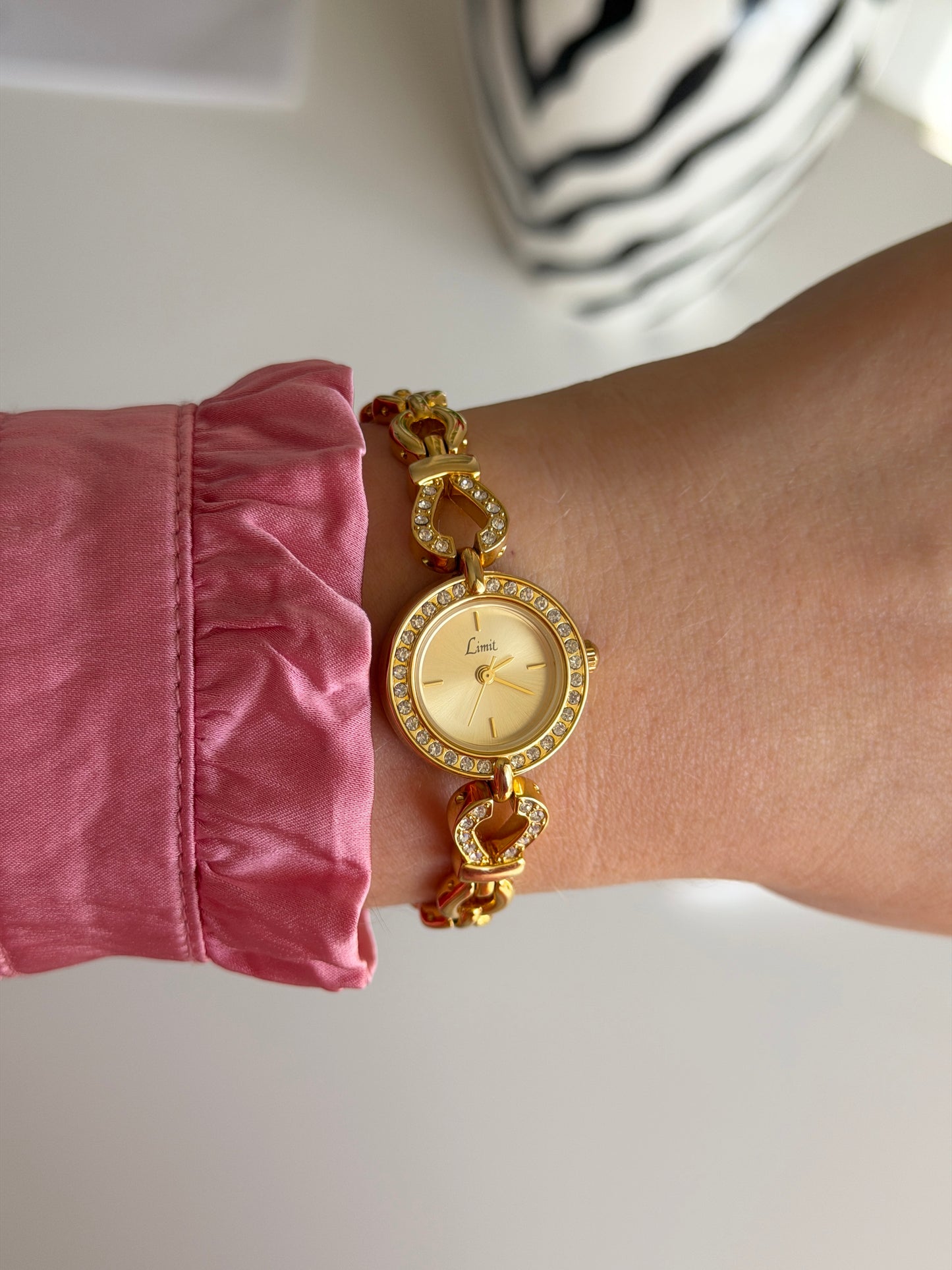 Amazing gold-tone watch Limit with rhinestones