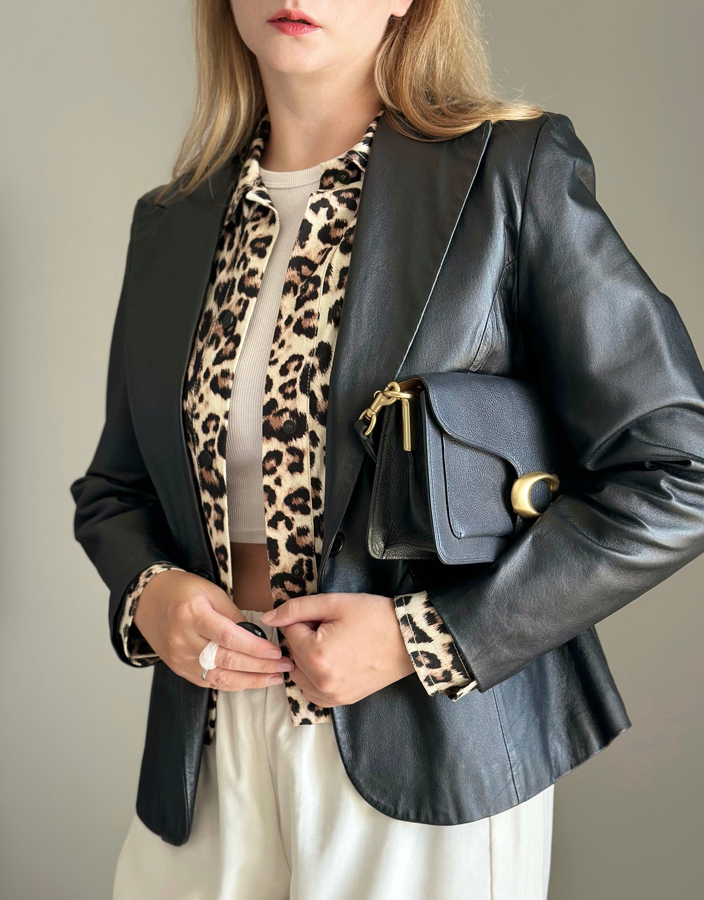 Vintage black leather jacket