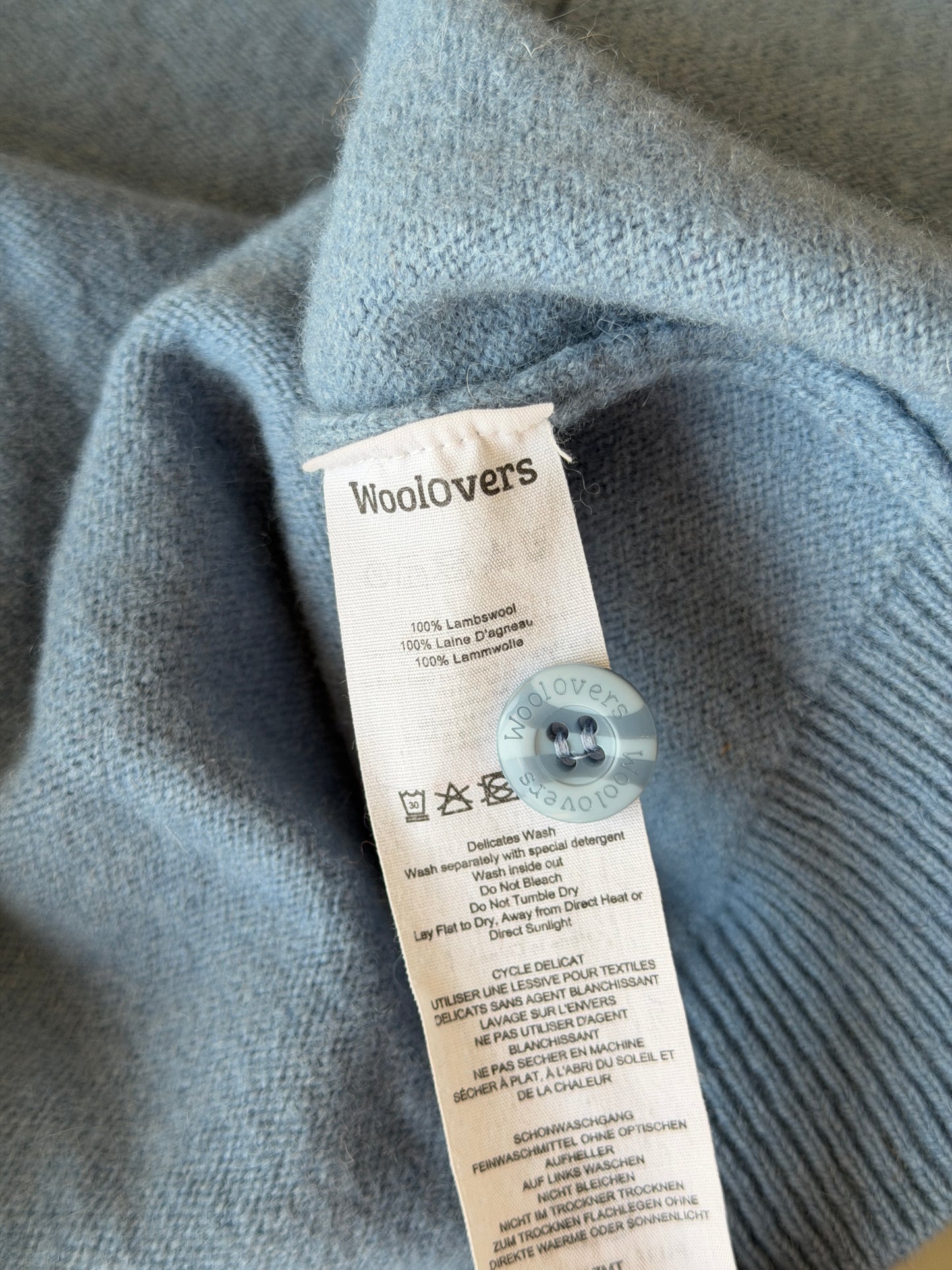 Wool blue cardigan from Woolovers