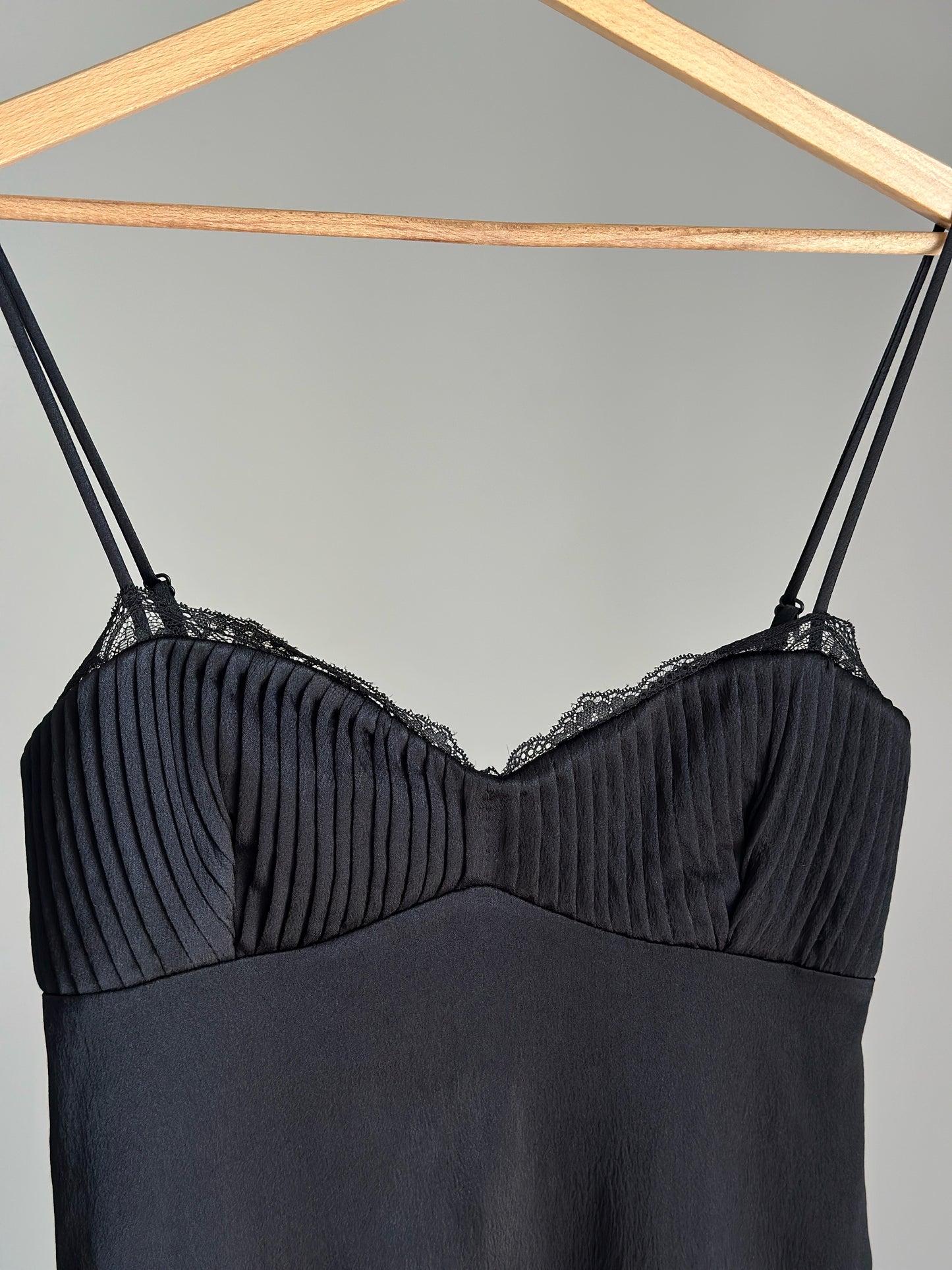 Sleek black slip dress Zara